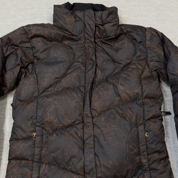Columbia Womens Titanium 550 Jacket Black Brown Paisley 2 Way Zip Ski Coat Sz M - Picture 16 of 16